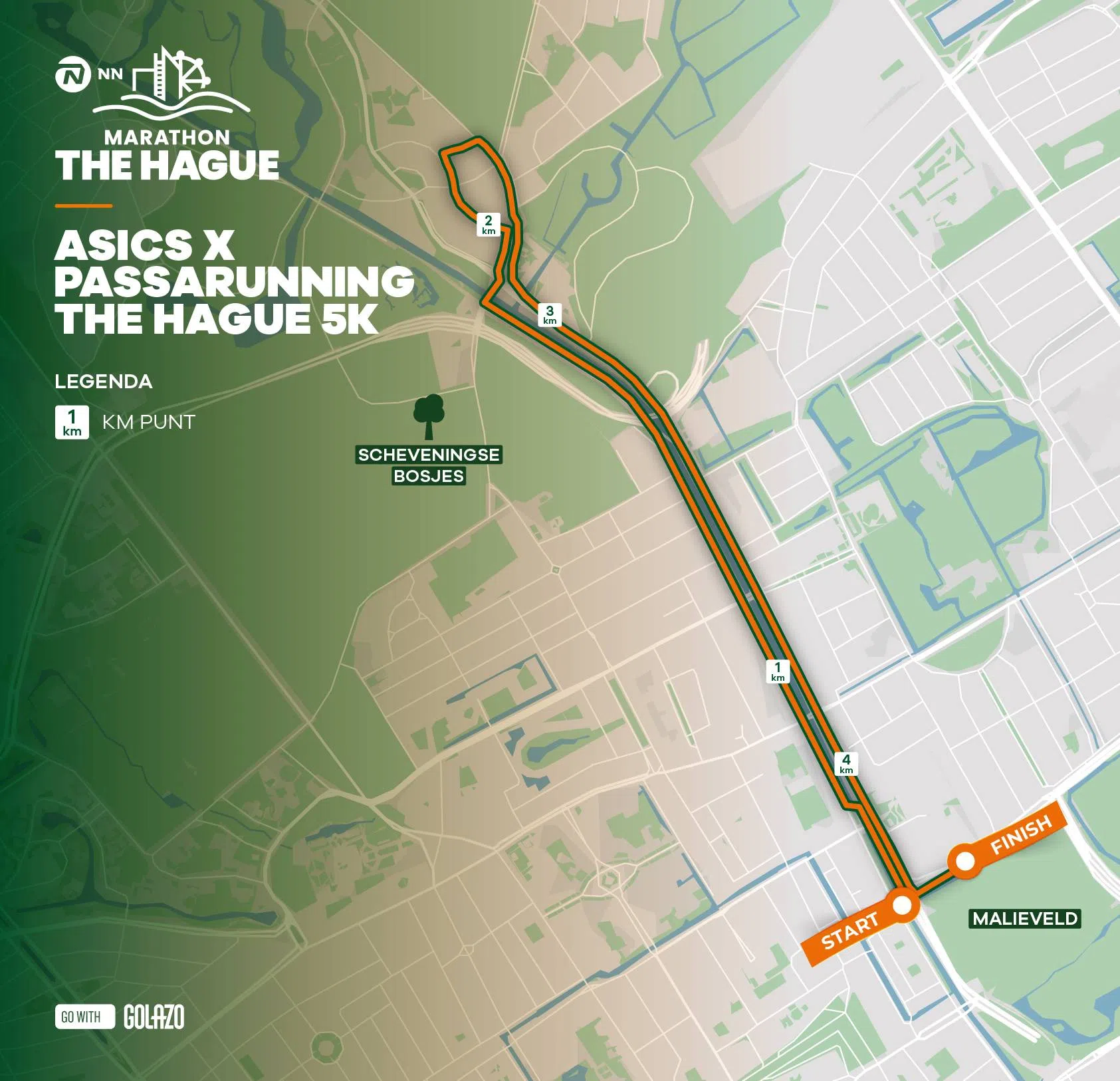 Parcours 5 km NN marathon The Hague